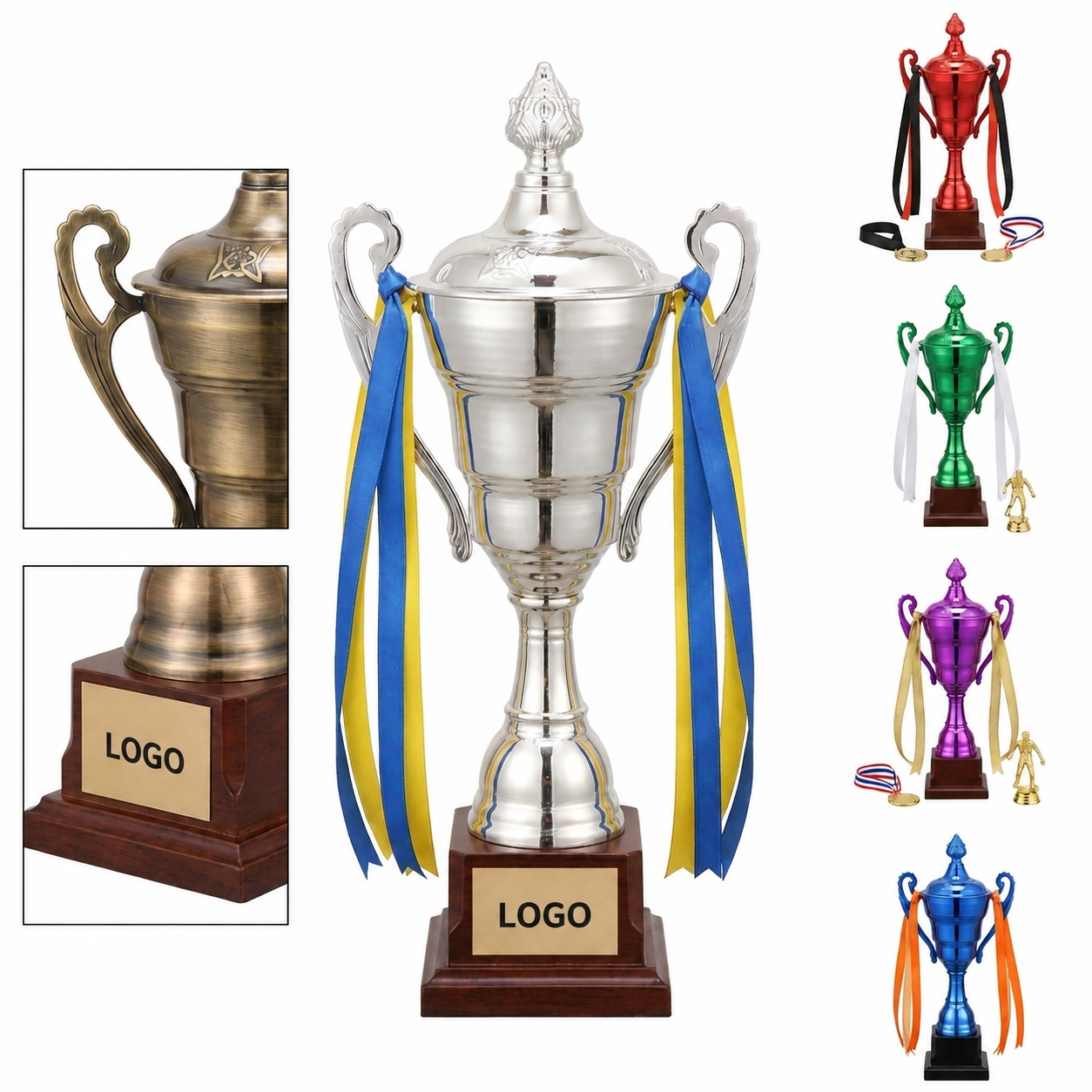 Metallic Gold-Tone Championship Trophy Cup - 11.4"