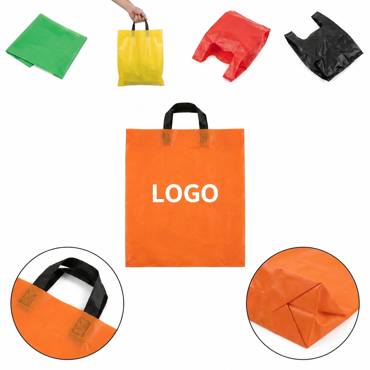Vibrant Soft-Loop Handle Plastic Retail Totes