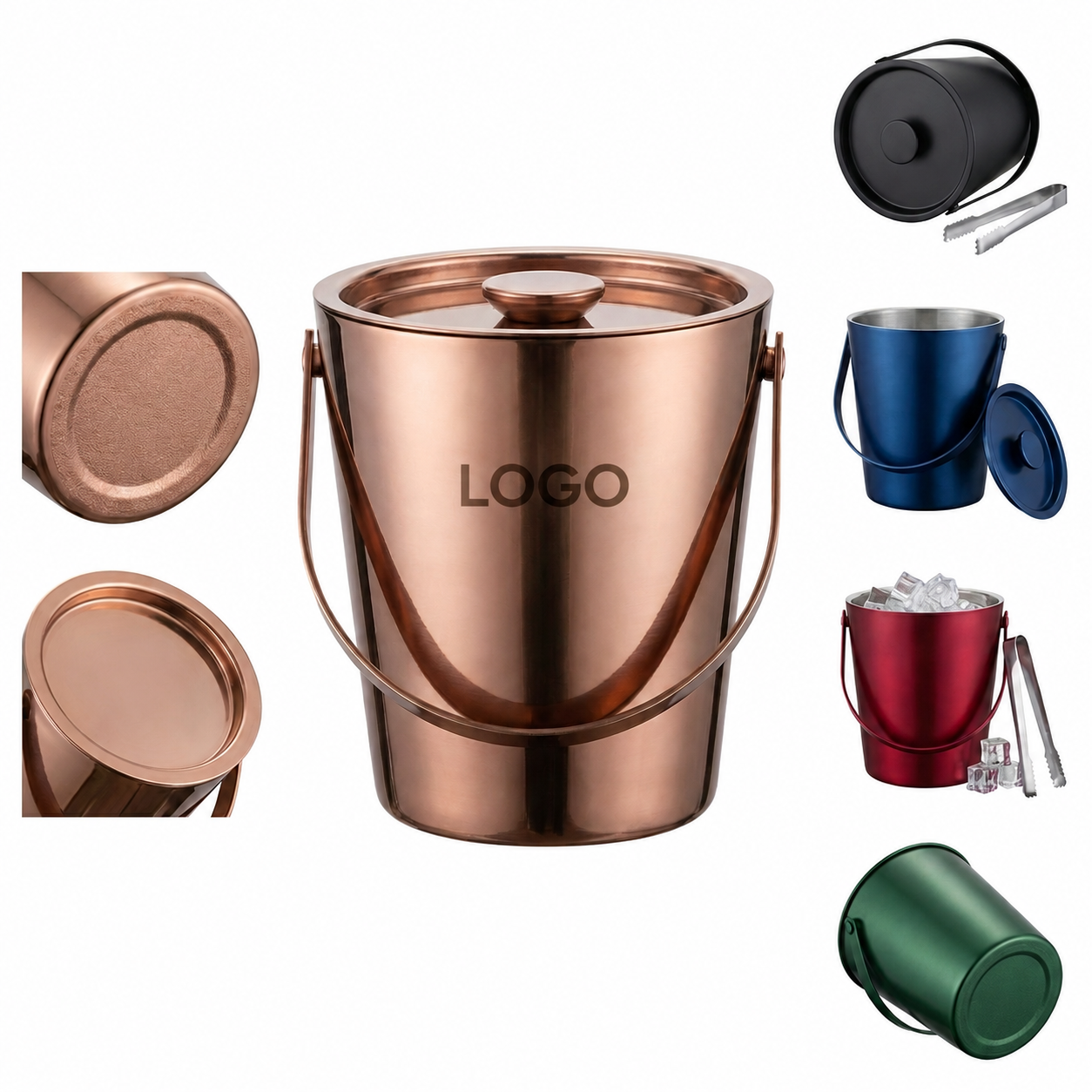 37 oz Double-Wall Insulated Stainless Steel Beverage Chiller with Lid