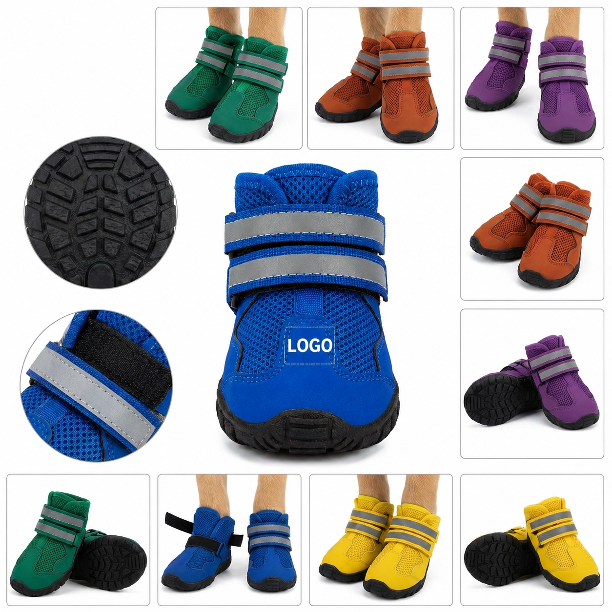 Reflective All-Weather Protective Pet Booties Set of 4