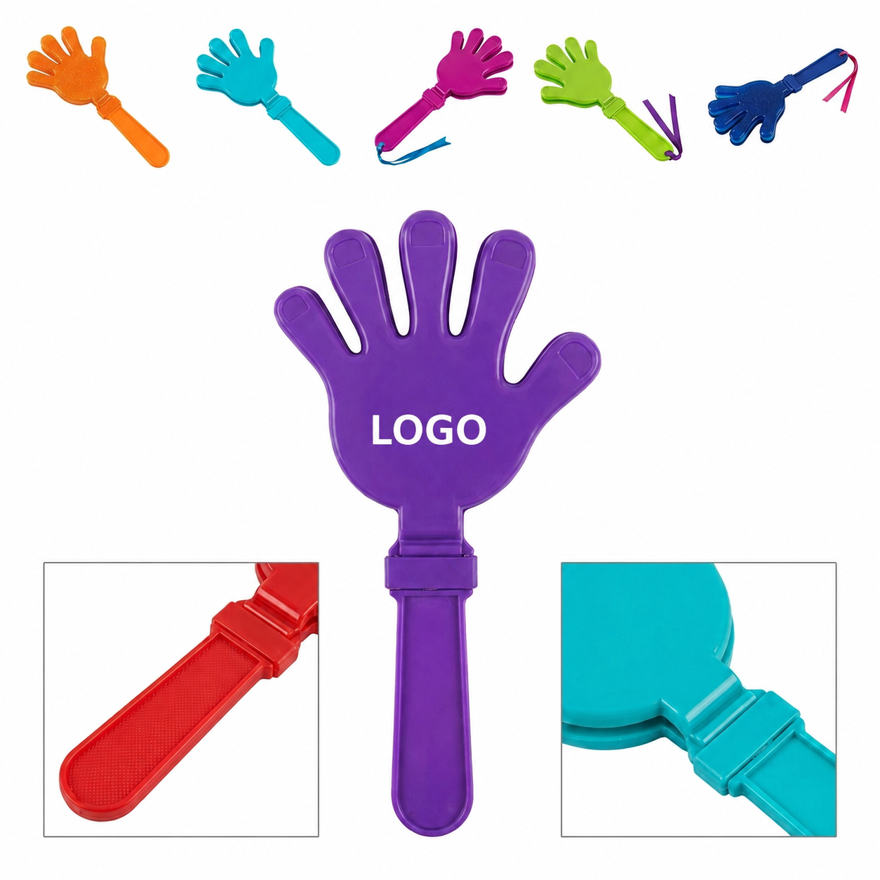 10-Inch Light-Up Plastic Hand Clapper Noisemaker for Rallies and Events
