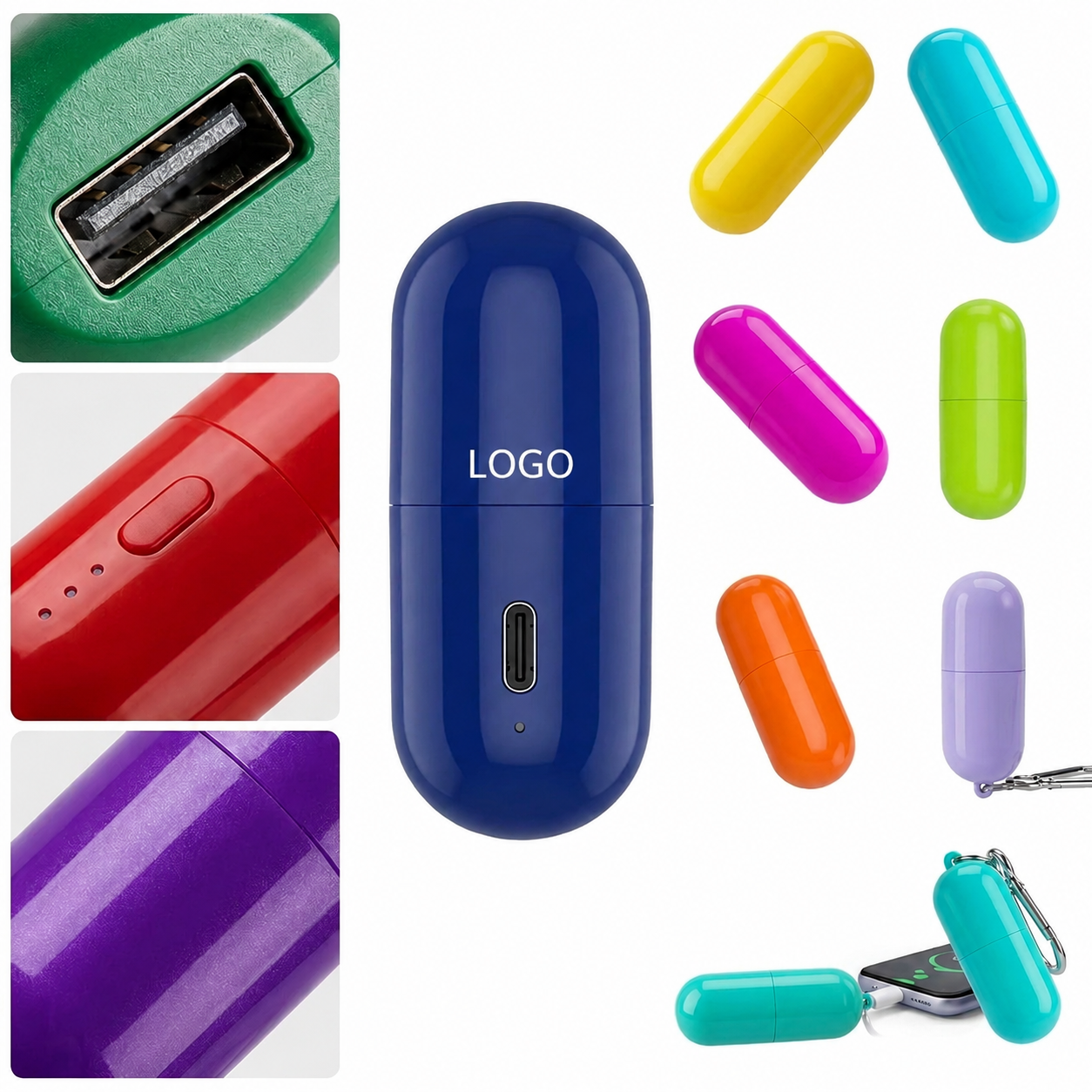 5000mAh Capsule Plug-In Battery Pack for Mobile Devices