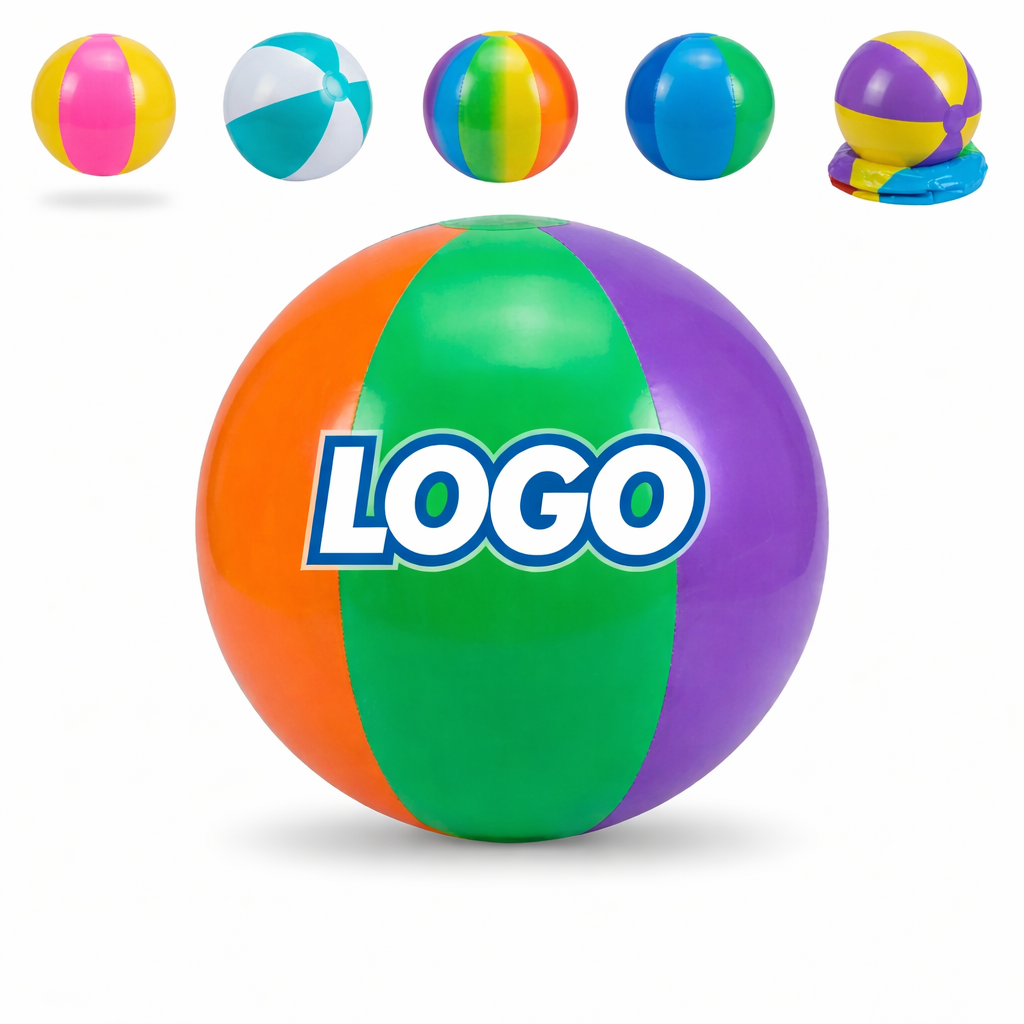 Oversized Neon Multi-Color Inflatable Beach Ball