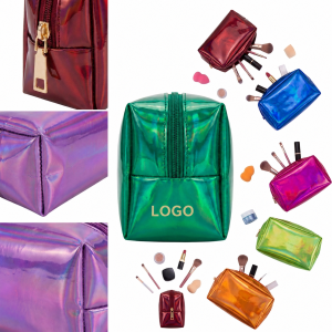 Iridescent Metallic TPU Cosmetic Bag and Water-Resistant Travel Pouch
