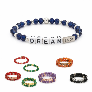 Personalized Stretch Bead Jewelry Set with Custom Accents